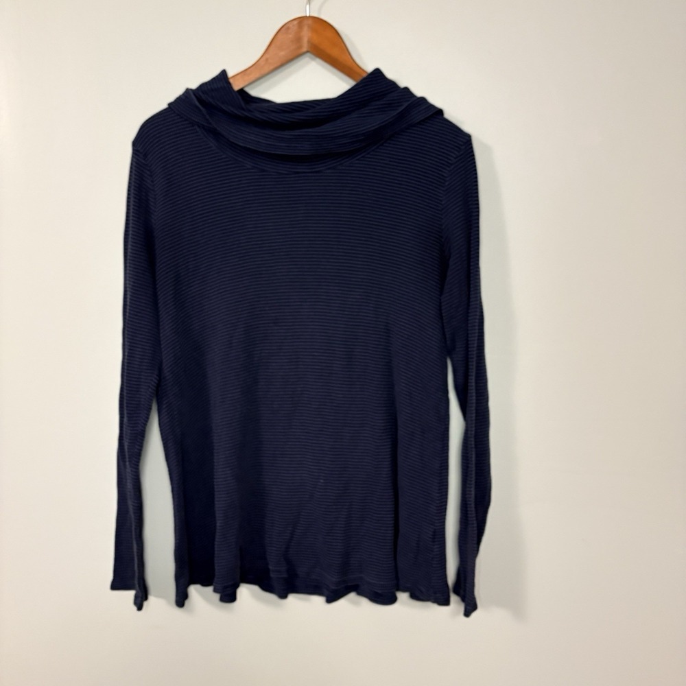 Cut Loose Blue Stripe Cowl Neck Long Sleeve Top Size M